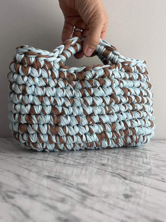 BASKET BAG CAMEL-AQUA