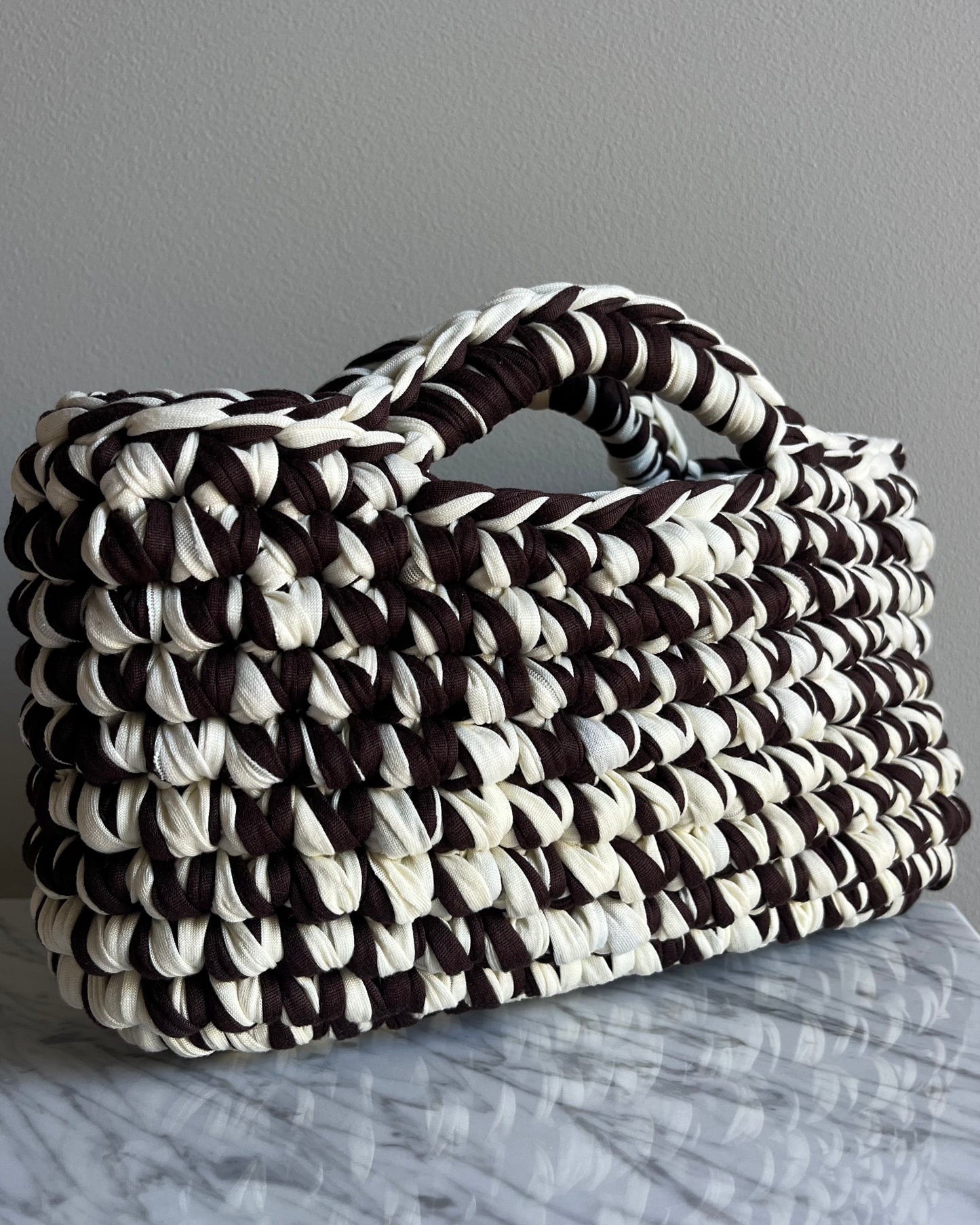 BASKET BAG BROWN & CREAM