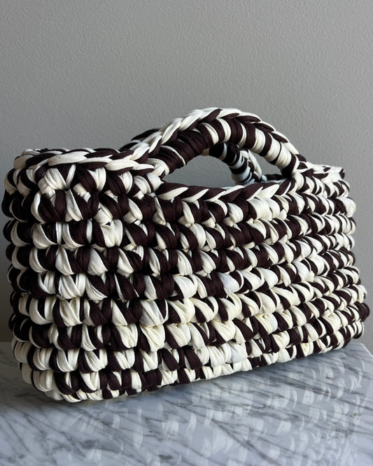 BASKET BAG BROWN & CREAM