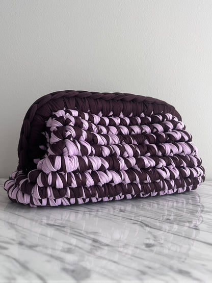 CLUTCH BAG BROWN-LILAC