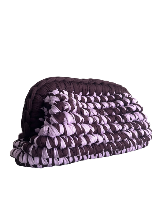 CLUTCH BAG BROWN-LILAC