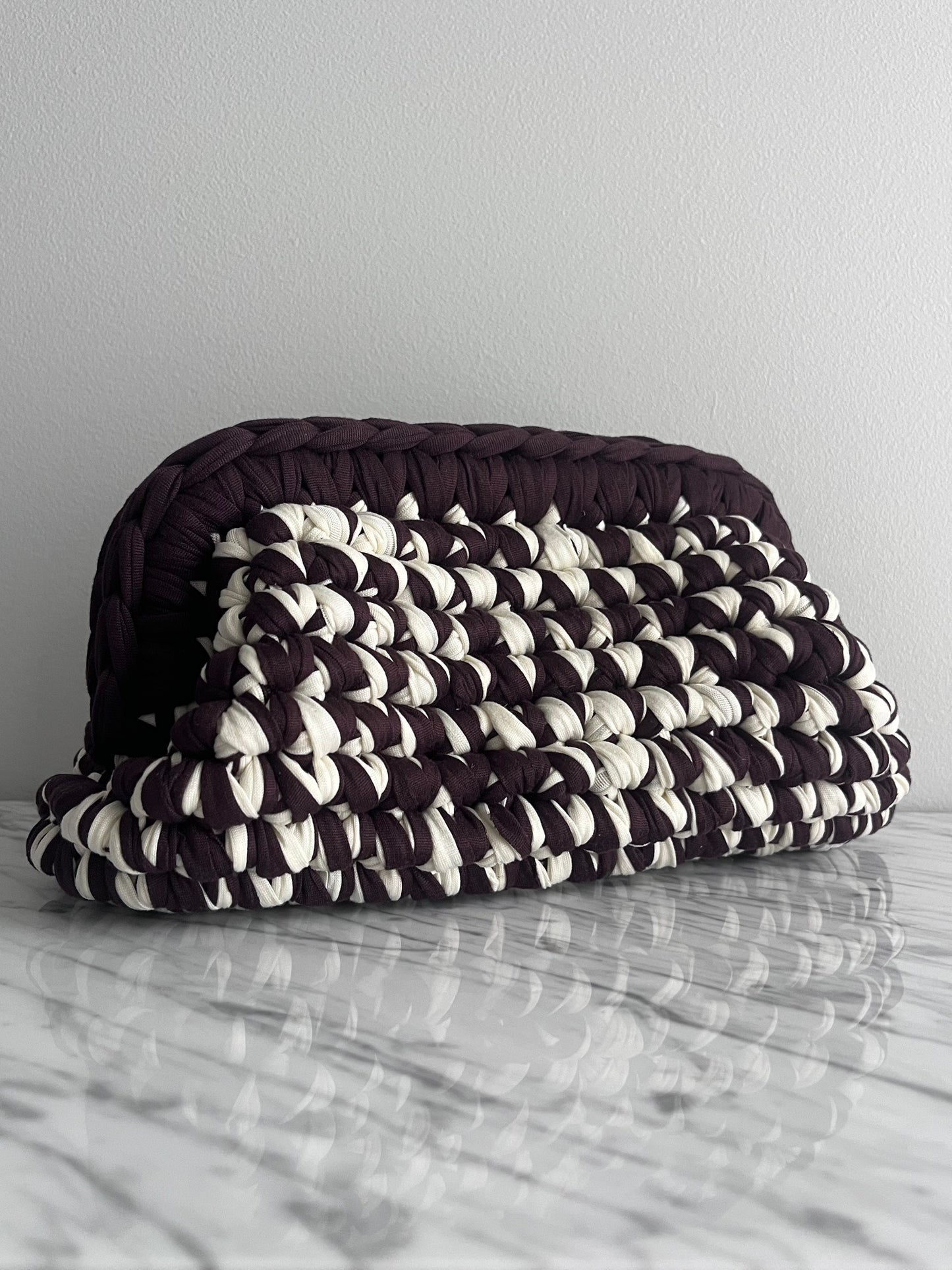 CLUTCH BAG BROWN-CREAM