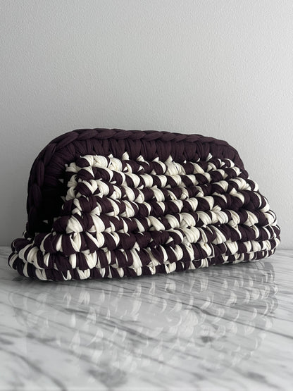 CLUTCH BAG BROWN-CREAM