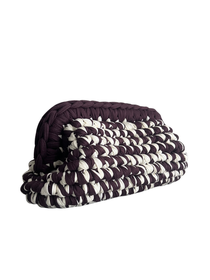 CLUTCH BAG BROWN-CREAM