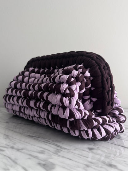 CLUTCH BAG BROWN-LILAC