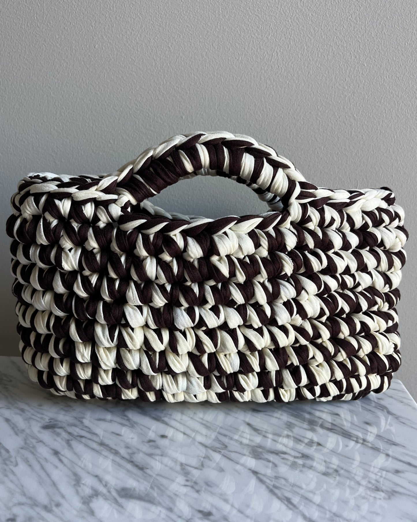 BASKET BAG BROWN & CREAM