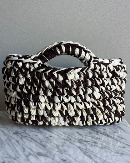 BASKET BAG BROWN & CREAM