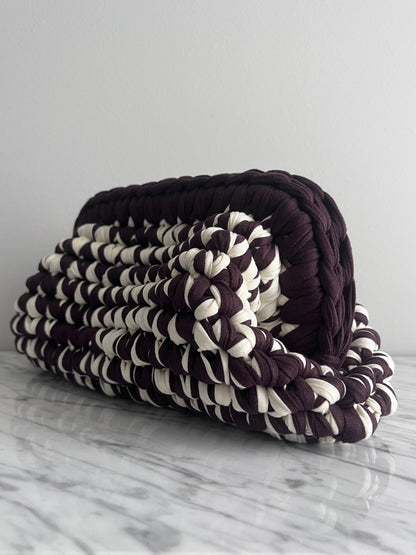 CLUTCH BAG BROWN-CREAM