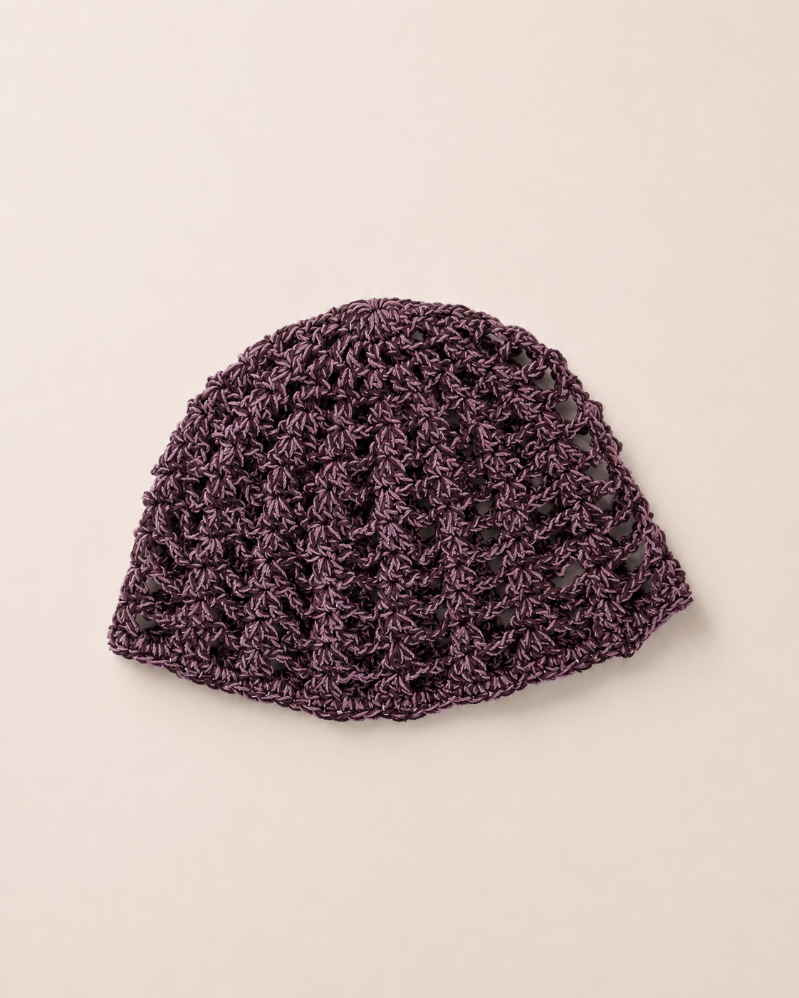The Capri Hat in olive green, handmade crochet mesh hat crafted from metallic blend yarn, lightweight summer accessory.