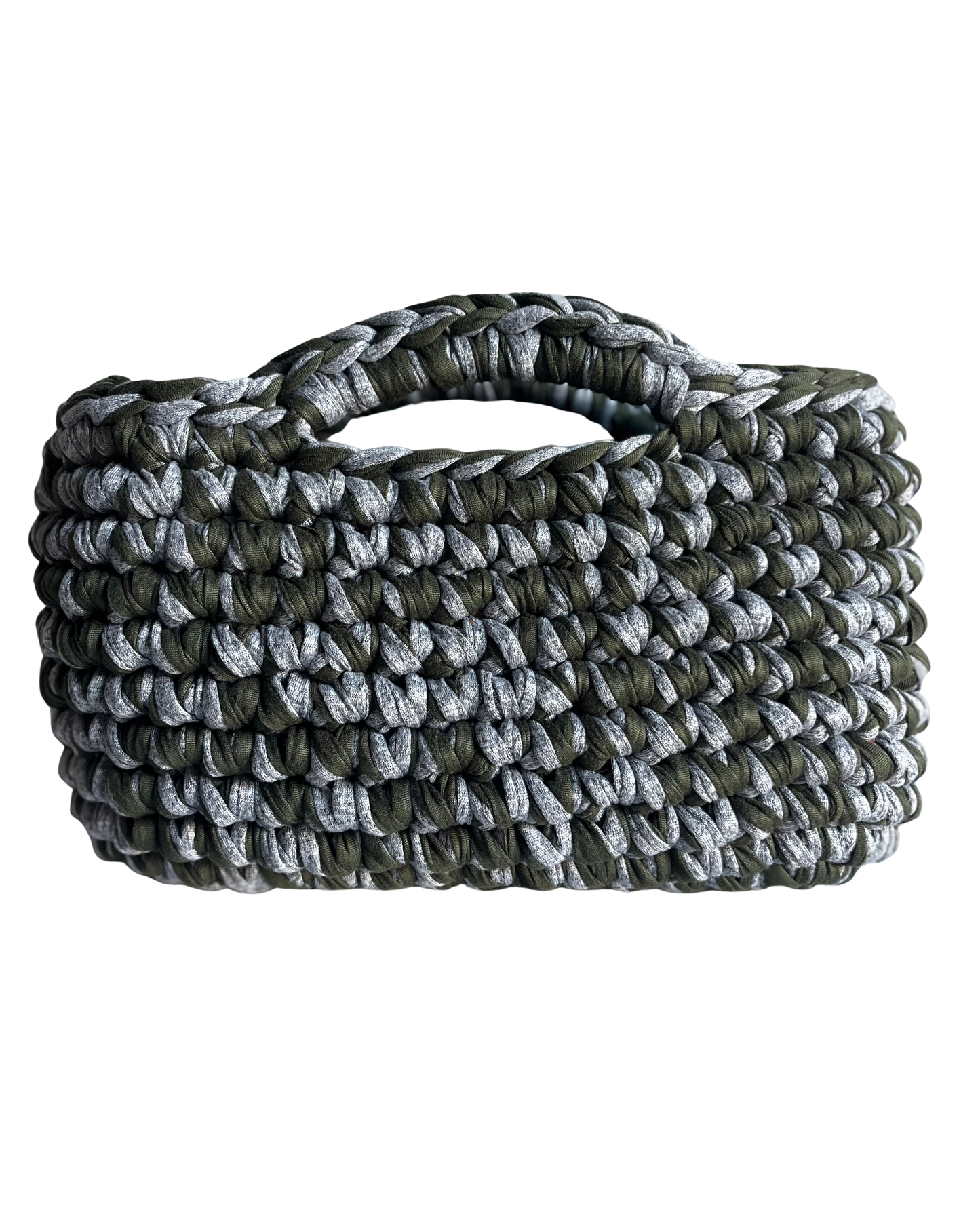 BASKET BAG STONE GREY & ARMY GREE