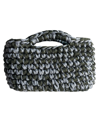 BASKET BAG STONE GREY & ARMY GREE