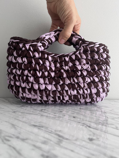 BASKET BAG BROWN-LILAC