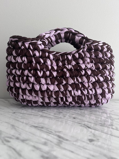 BASKET BAG BROWN-LILAC