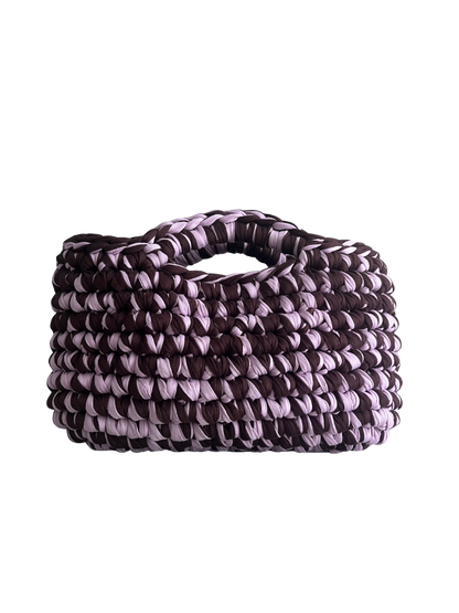 BASKET BAG BROWN-LILAC