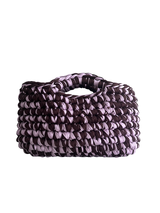 BASKET BAG BROWN-LILAC